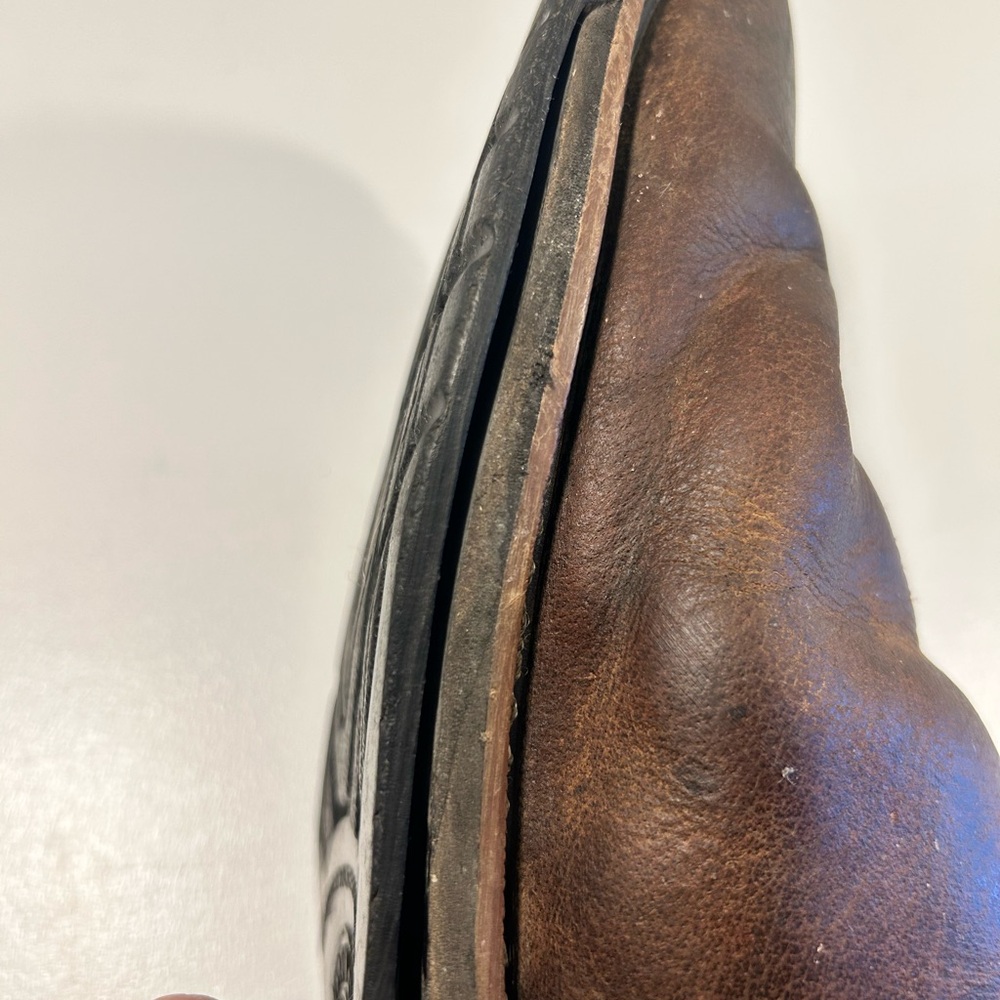 Justin Boots Men’s 8D Brown Leather Pull-On Work Boots AS IS Beaters - Picture 10 of 15